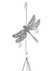 Dragonfly Hanging Hook for Wind Chimes, Bird Feeders, Plants, Memorial Garden - Silver Dragonfly with Crystal Prisms by Weathered Raindrop