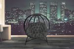 56 H x 45 W x 26 D Outdoor Black Overland Cozy Ball Chair with Cushion