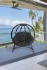56 H x 45 W x 26 D Outdoor Black Overland Cozy Ball Chair with Cushion