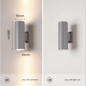 Waterproof Up And Down Spotlight (Option: White Light-Gray Double Headed 212W)
